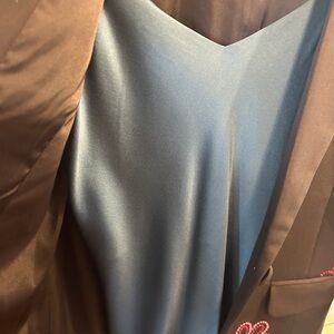 Jessie Liu 100% Silk V-Neck Cami  in Teal Blue Size: XS